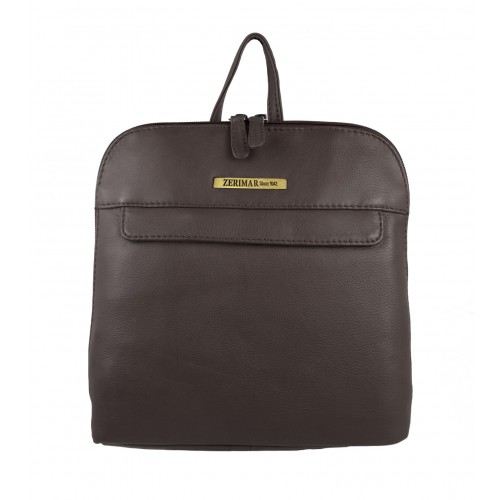 Sac à dos en cuir naturel pour femme style casual 25x24x6 cm