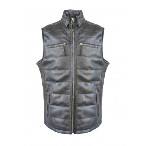 Gilet in pelle trapuntata...