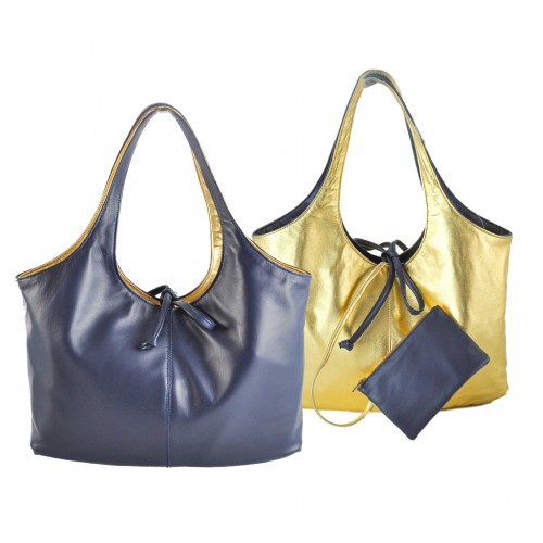 Borsa reversibile in pelle 32x19x12 cm modello IMPERIO Zerimar - 9