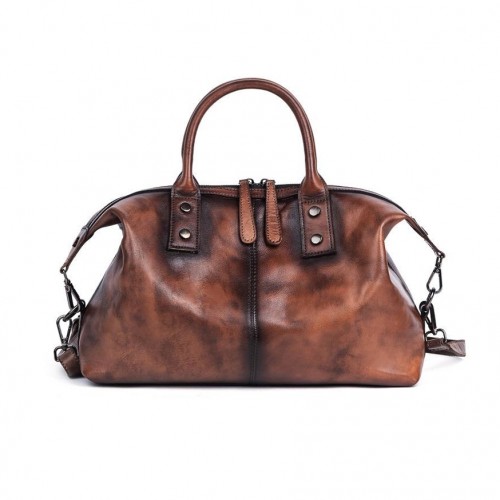 Borsa in pelle con doppio...