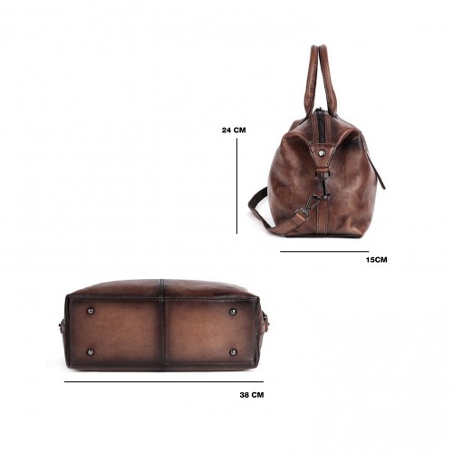 Borsa in pelle con doppio...