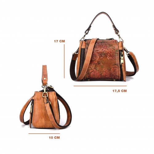 Borsa in pelle con doppio...