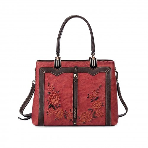 Borsa in pelle con doppio...
