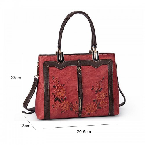 Borsa in pelle con doppio...