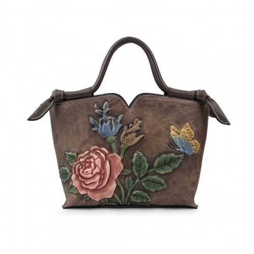 Borsa in pelle con doppio...