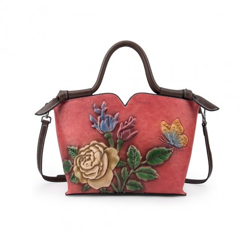Borsa in pelle con doppio...