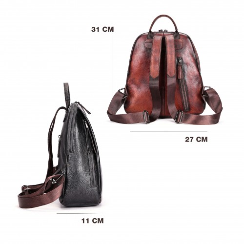 Zaino in pelle con cerniere...