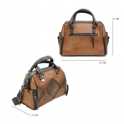 Borsa in pelle a doppio manico 27x21x11 cm MORAGA Zerimar - 10