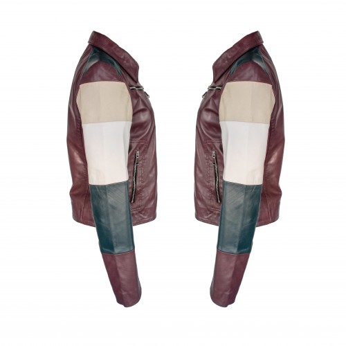 Giacca in pelle multicolore...