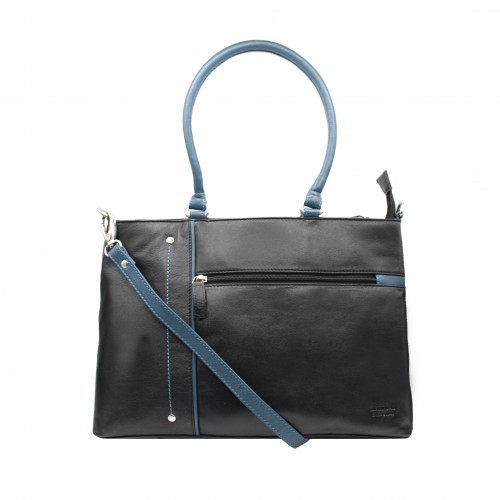 Borsa in pelle con doppio...