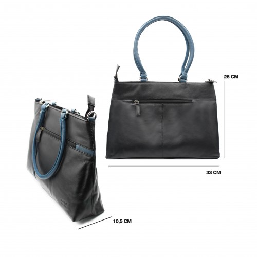 Borsa in pelle con doppio...