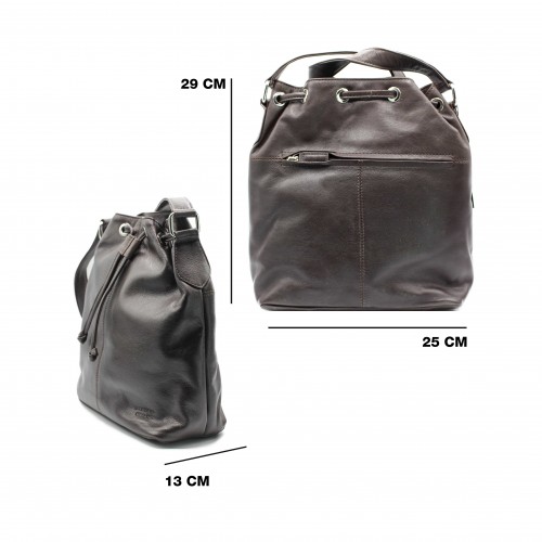 Borsa in pelle con manico...