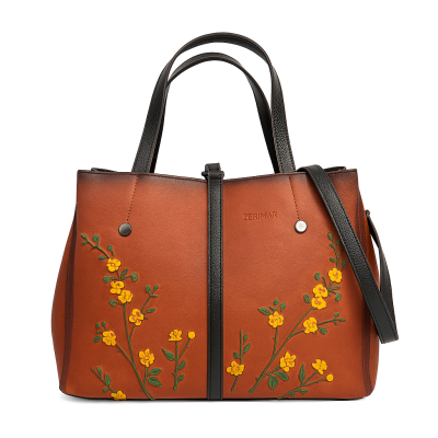 Borsa in pelle con doppi...