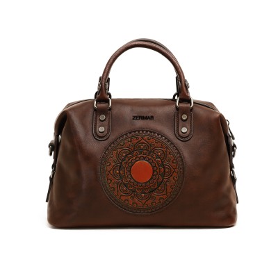 Borsa in pelle con doppi...