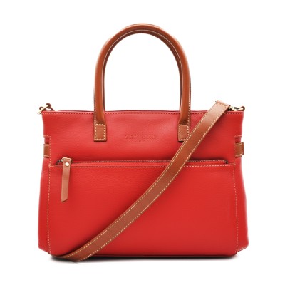 Borsa in pelle con doppi...
