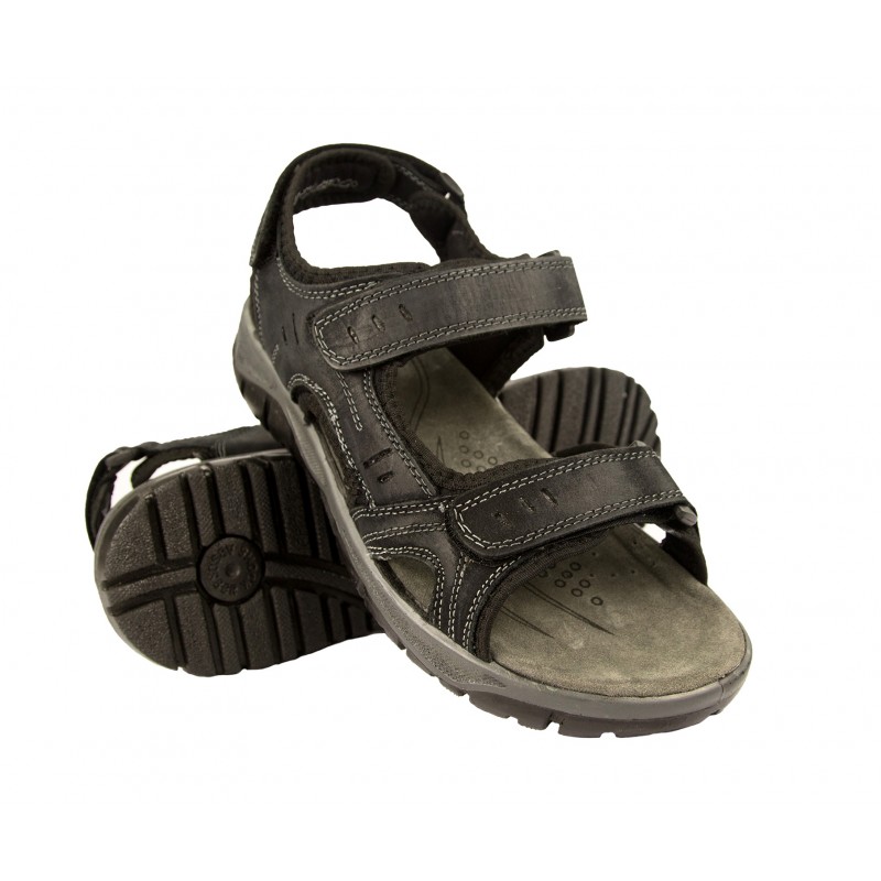Sandali STONE in pelle con chiusura in velcro Zerimar - 3
