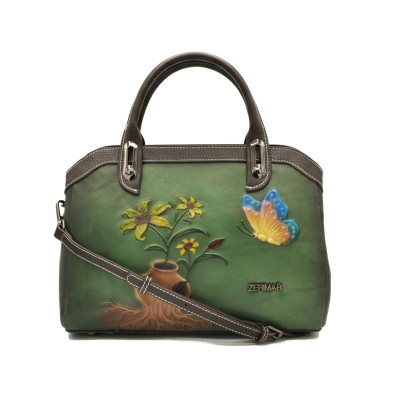 Borsa in pelle incisa con...