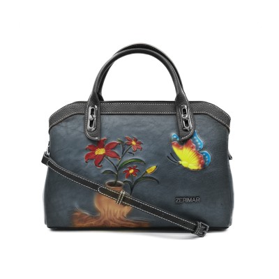 Borsa in pelle incisa con...
