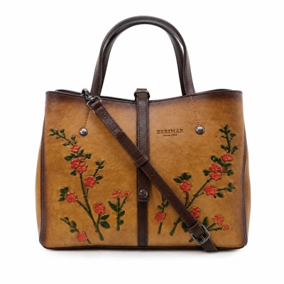 Borsa in pelle con doppi...