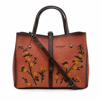 Borsa in pelle con doppi...
