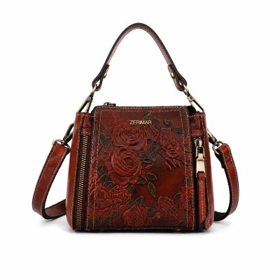 Borsa in pelle con doppio...
