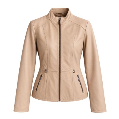 Giacca in pelle con zip...