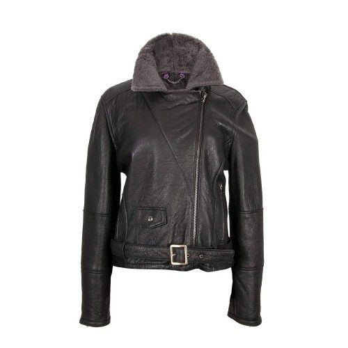 Giacca in pelle double face per donna in nero Zerimar - 3
