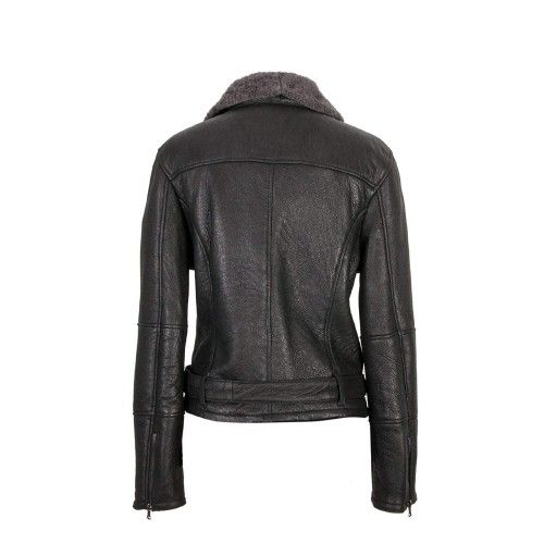 Giacca in pelle double face per donna in nero Zerimar - 4