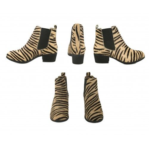 Stivaletto in pelle stampa animalier con chiusura elastica Zerimar - 3