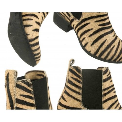 Stivaletto in pelle stampa animalier con chiusura elastica Zerimar - 4