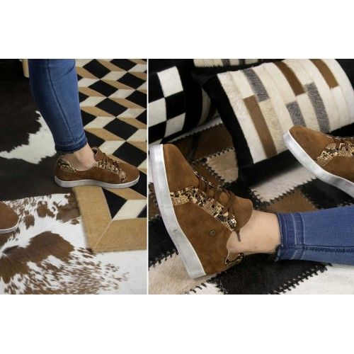 Sneaker in pelle colorata con stampa pitone Zerimar - 8