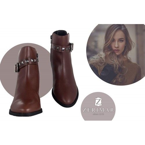 Stivaletti in pelle stile cowboy con fibbia alla caviglia Zerimar - 3