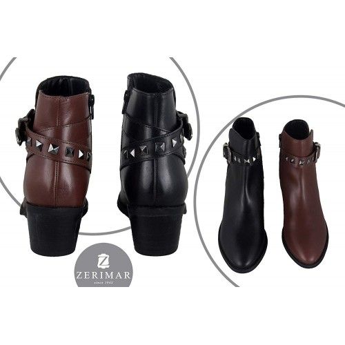 Stivaletti in pelle stile cowboy con fibbia alla caviglia Zerimar - 5