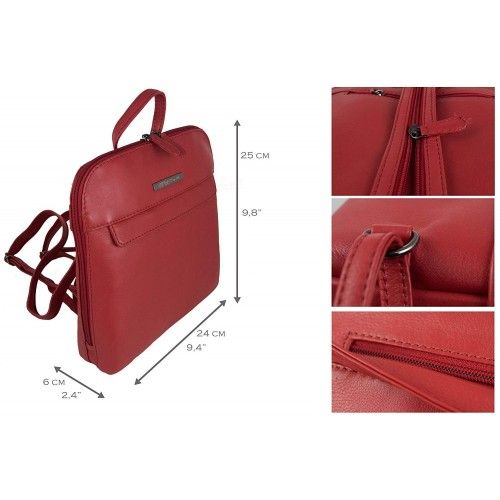 Sac à dos en cuir naturel pour femme style casual 25x24x6 cm Zerimar - 1
