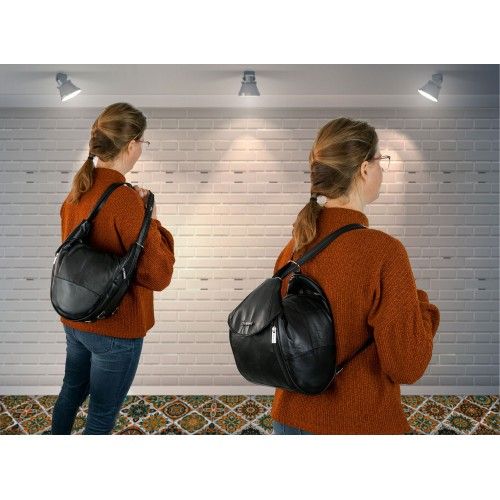 Sac et sac à dos en cuir 2 en 1 Zerimar - 17