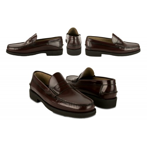 Mocassini in pelle naturale bordeaux con maschera taglia PLUS Zerimar - 3