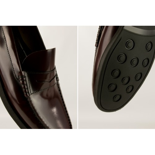 Mocassini in pelle naturale bordeaux con maschera taglia PLUS Zerimar - 4