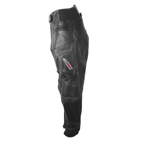 Pantaloni in pelle con protezioni da moto Kenrod - 2