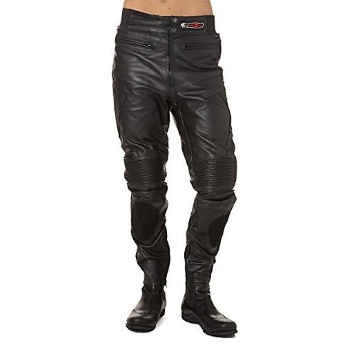 Pantaloni da moto in pelle con elastico e protezioni Kenrod - 1