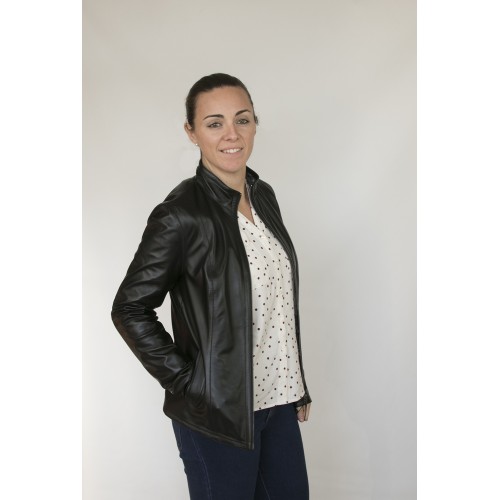 Giacca corta reversibile in pelle con zip Zerimar - 13