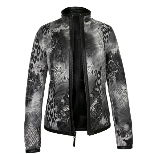 Giacca corta reversibile in pelle con zip Zerimar - 12