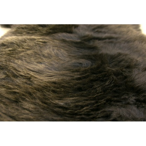Tappeto in pelle di agnello naturale 100x70 cm marrone scuro e bianco Zerimar - 4