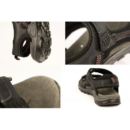 Sandali MOUNTAIN in pelle con chiusura in velcro Zerimar - 11